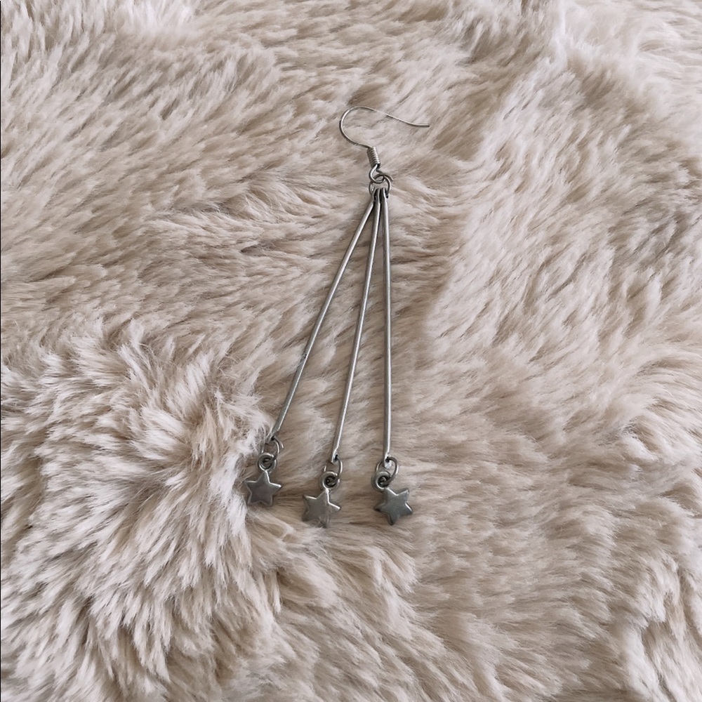 Pure 999 Fine Silver Single Drop Star Earring